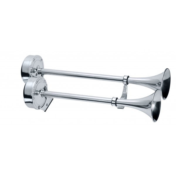 Deluxe All Stainless Steel Dual Trumpet - 12 Volt
