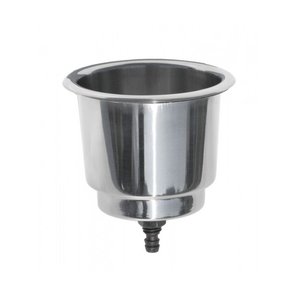 Drink Holder w/Drain & Plug - Stainless Steel